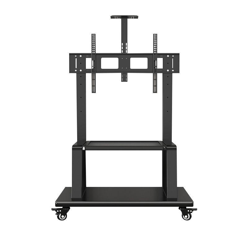 Mobile Floor TV Stand with Vertical Bracket and Wheels