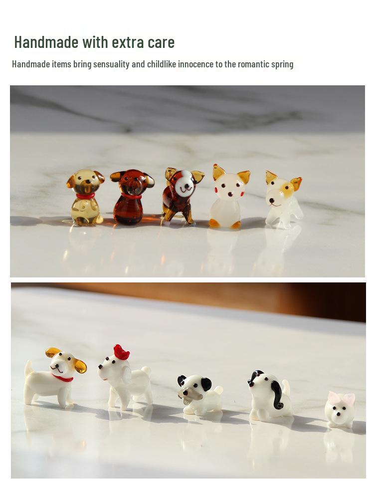 Teddy, Corgi, Shiba Inu, and Pomeranian Glass Animal Ornaments