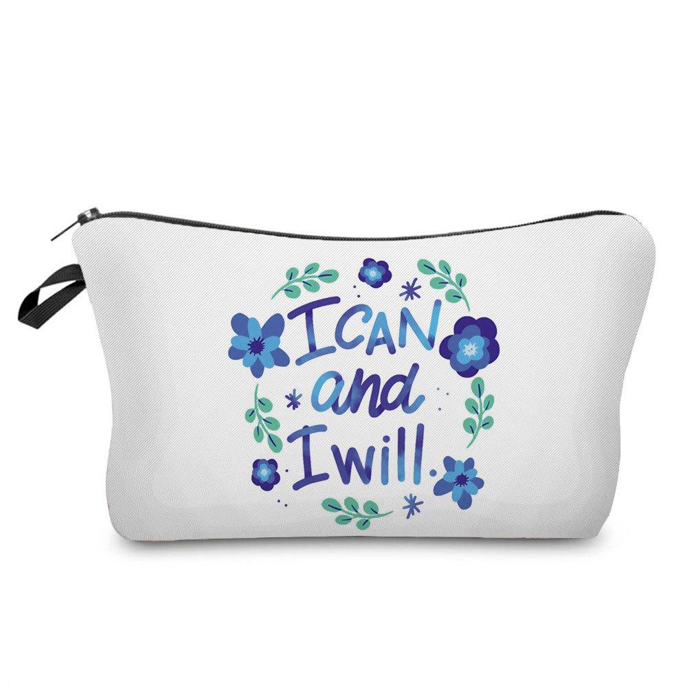 Women Flower Print Cosmetic Bag Toiletries Organize Travel Storage Case 6778