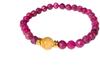 For Good and Ruby and Gold Rutilated Quartz Bracelet for Women Natural Power 8mm 16cm [Amulet Relationships, Dreams, Love] - Stone, (Purification,