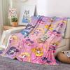 HD S-Sailor M-Moon Flannel Throw Blanket 3D Cartoon Print Soft Warm Lightweight Sofa Bed Cover Girls Bedroom Travel Decor Gift