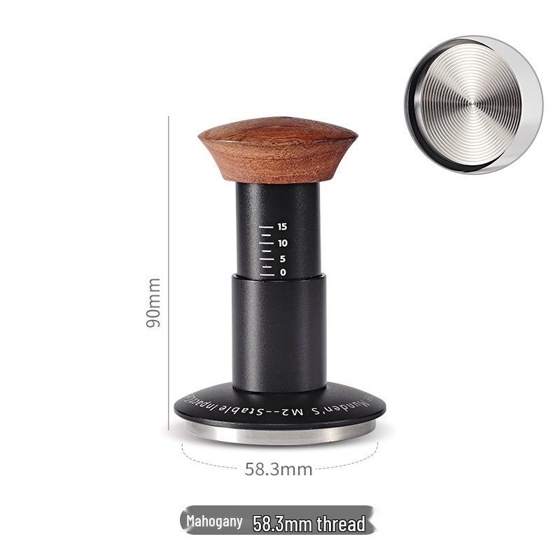 58mm Flat Bottom Stainless Steel Pressure Tamper with Scale for Coffee