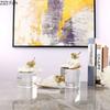 Golden Bird Artwork Ornaments Desk Decoration Transparent Crystal Base Gold-plated Bird Sculpture Crafts Room Aesthetics Decor