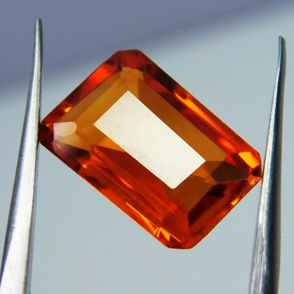 10.14 Carat Natural Real Sapphire Orange Emerald Shape Loose Gemstone