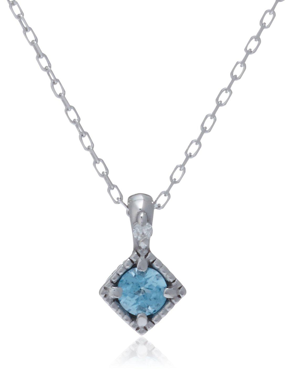 

Candy K10 White Gold Blue Square Necklace [Candy] TopazDiamond