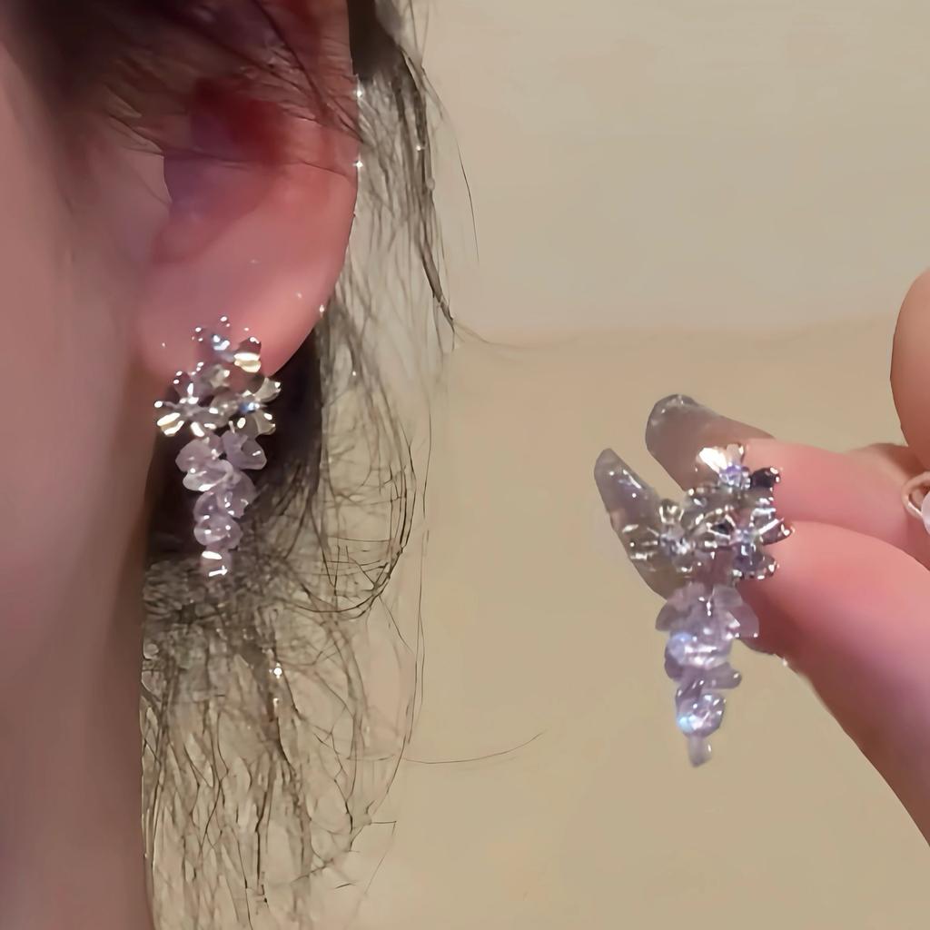 Popular Pearl Butterfly Earrings Women's Premium Sense Niche Light Luxury Silver Needle Earrings Ear Jewelry