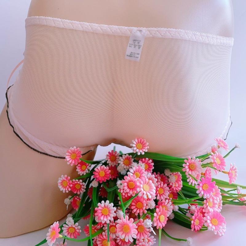 Men Frilly Lace Ruffle Sissy Pouch Panties Japanese Maid Cosplay Crossdress Lingerie Mesh Transparent Briefs Mtf Sweet Underwear