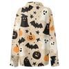 Damen Hemd Bluse Halloween Print Knopf Langarm Lässig Basic Hemdkragen Regulär Top