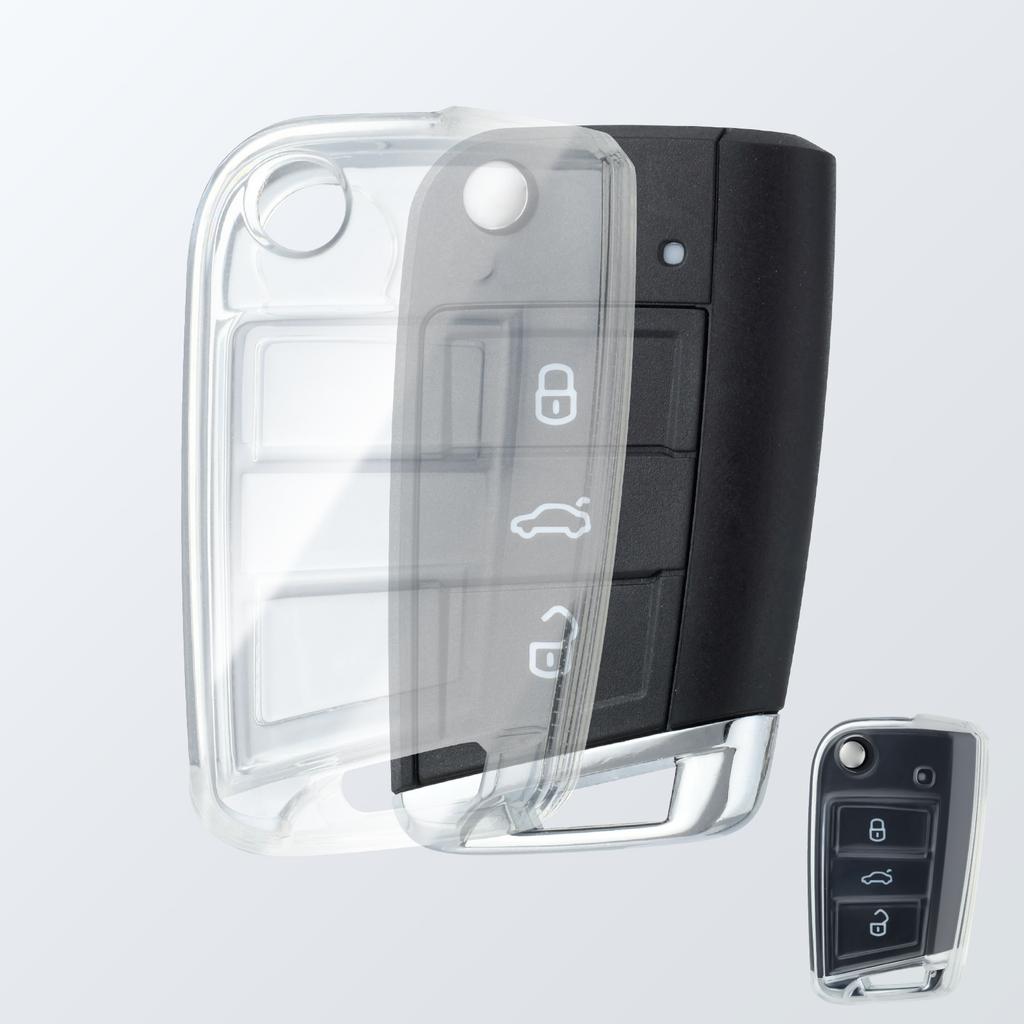 For Volkswagen Vw Polo Golf 7 Golf7 Mk7 Tiguan Skoda Octavia Kodiaq Karoq For Seat Ateca Tpu Transparent Car Key Fob Case Cover