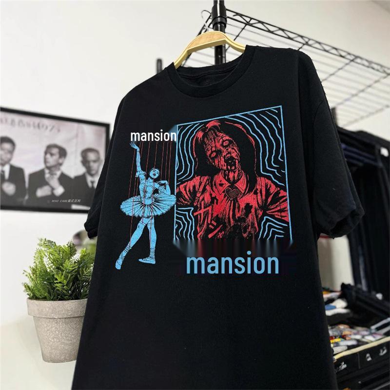 

WHO CARE Retro Draped Texture Drop Shoulder Pullover Versatile Short Sleeve T-shirt Drop Shoulder 2 чорний