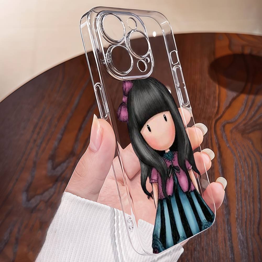 

S-Santoro-Gorjuss Cute Cartoon Girl Phone Case For IPhone 17 16 15 14 13 12 11 X XR Mini Pro Max Plus Transparent Soft Cover iPhone 12 mini