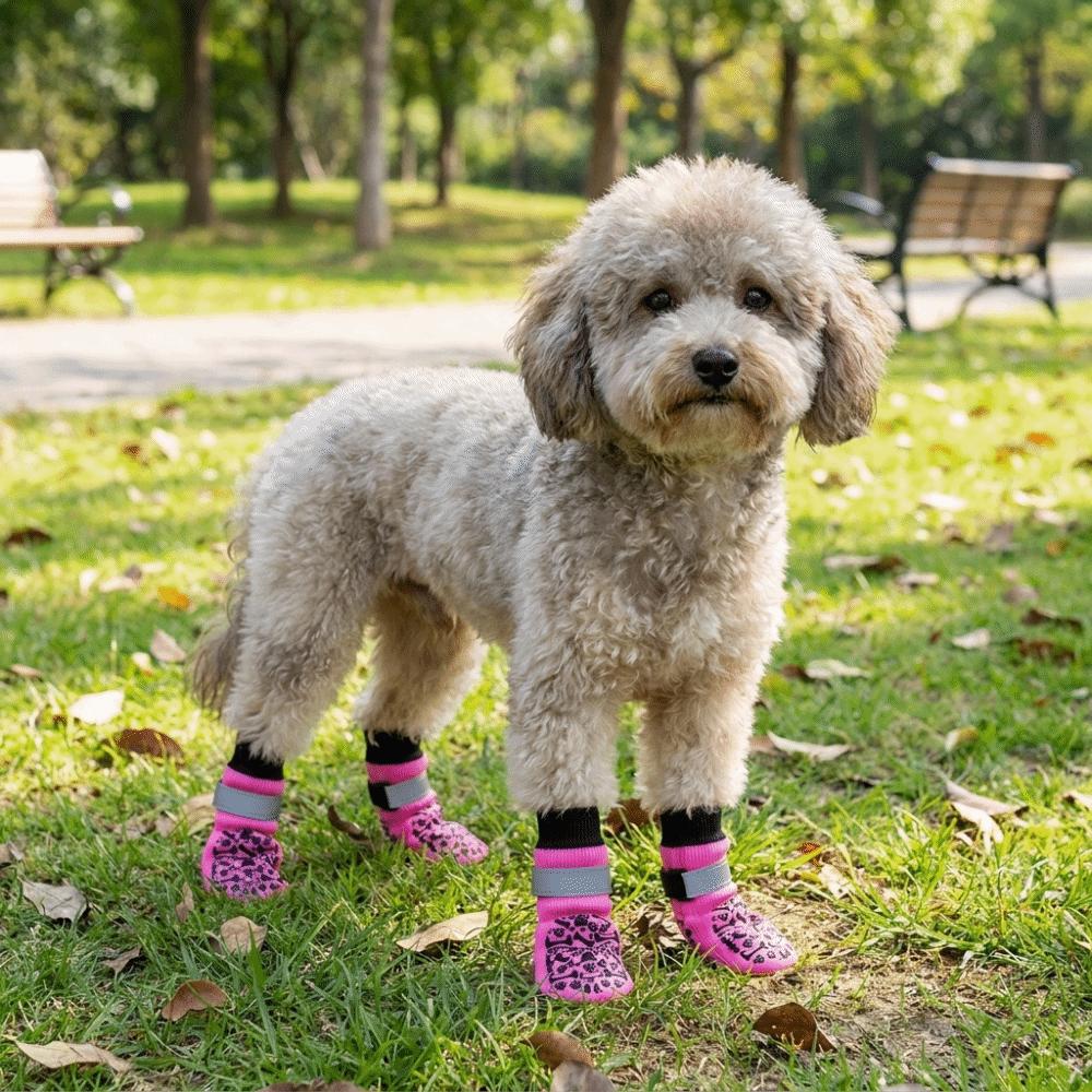 Reflective Anti-Slip Dog Socks Adjustable Dog Paw Protectors Dog Shoes Socks  Anti-Scratch