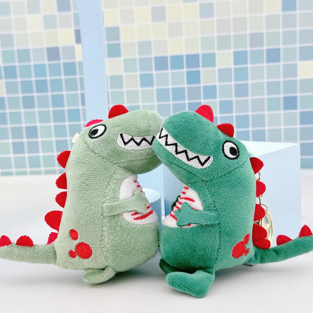 Cute Green Dinosaur Plush Keychain Pendant Charm