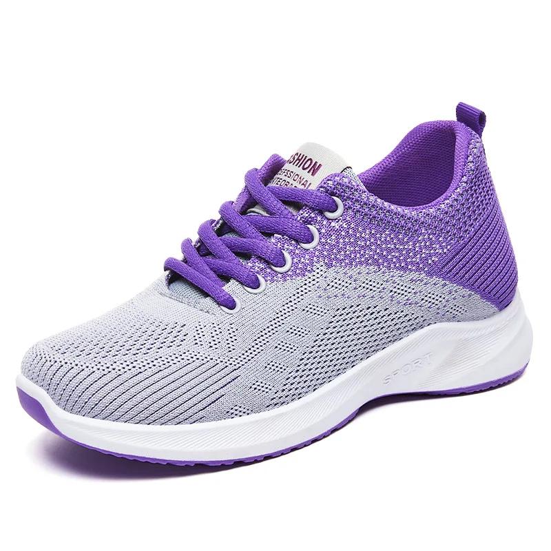 Fashion Shoes for Women Summer Mesh Casual Women Lace-up Lightweight Thick Sole Breathable Outdoor Sports Running Shoes for Women