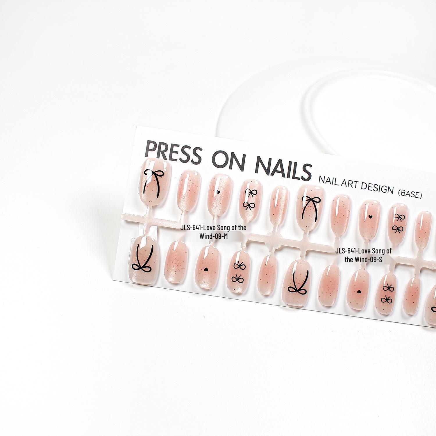 

New Straight Hair Cat Eye Bow Nail Design - Pre-made Wearable Nail Pieces