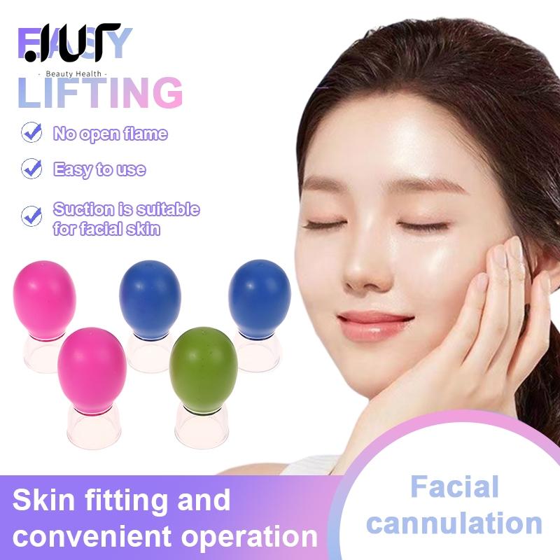 5Pc Silicone Vacuum Cupping Massage Facial Suction Cups Anti Cellulite Cans Face Massage Vacuum Jar Anti-Wrinkle Therapy Cupping
