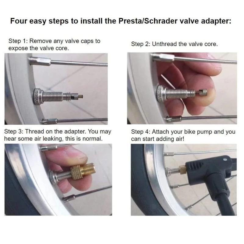 Presta To Schrader Valve Adapter Brass Tire Valve Converter for Bike Pump Connection 2 To 20 Pcs