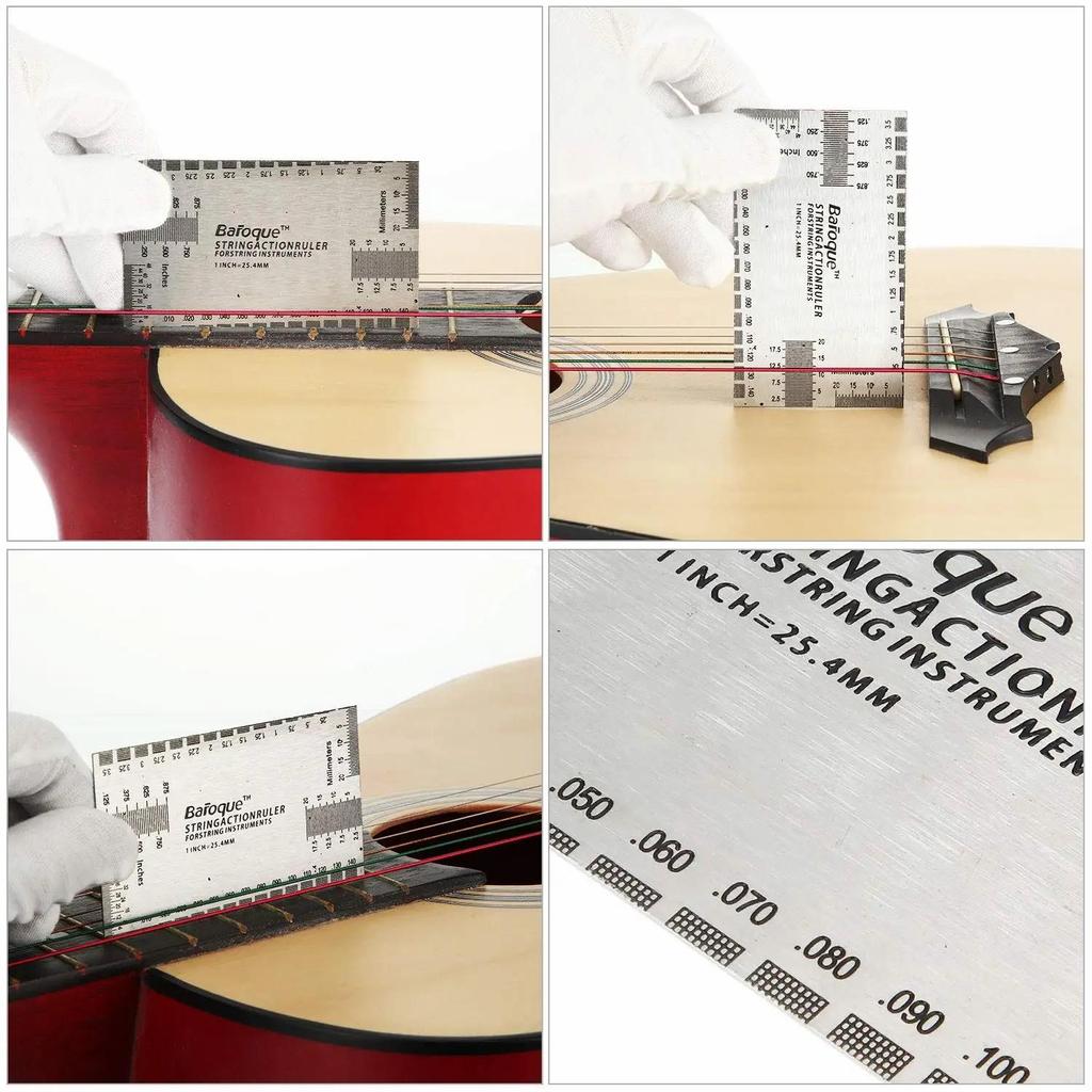 1 bucă riglă de acțiune pentru coarde și 9 bucăți instrument de chitară în formă de T sub coarde.