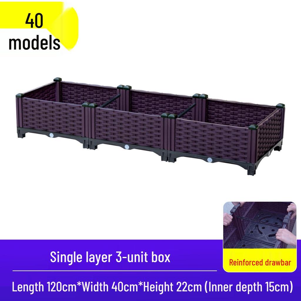 Large Outdoor Plastic Elevated Vegetable Planter Box for Balcony Gardening