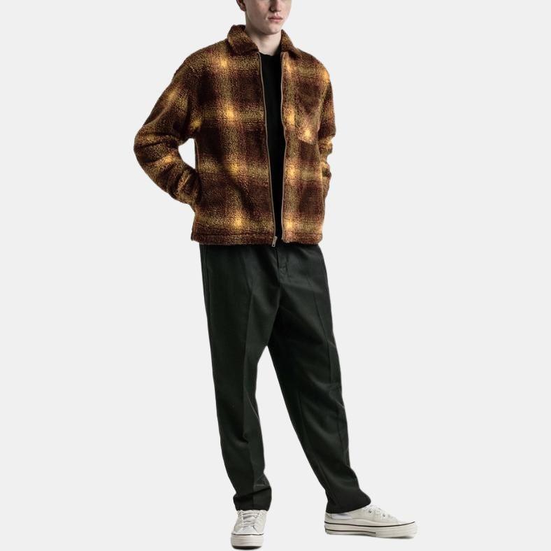 Stussy SS22 Shadow Plaid Sherpa Zip Shirt Unisex 1110224