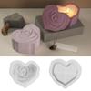 Heart Shape Rose Storage Box Silicone Mold With Lid DIY 3D Carved Rose Candle Jar Concrete Cement Mould Epoxy Resin Plaster Mold