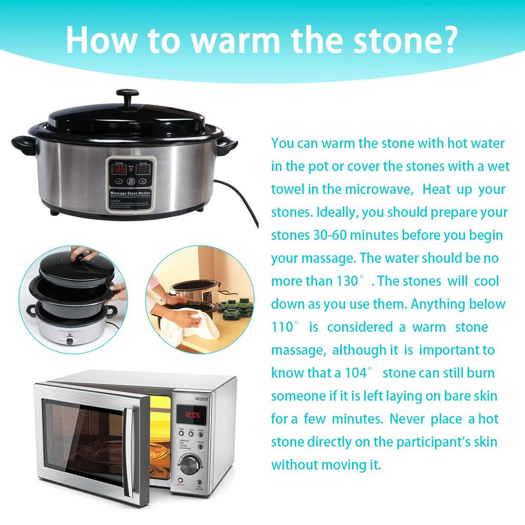 Windfulogo 2-Piece Large Hot Massage Stone Set Natural Lava Basalt Spa Massage Warm Stones Black 2.76 x 3.52 inches (7x9cm)