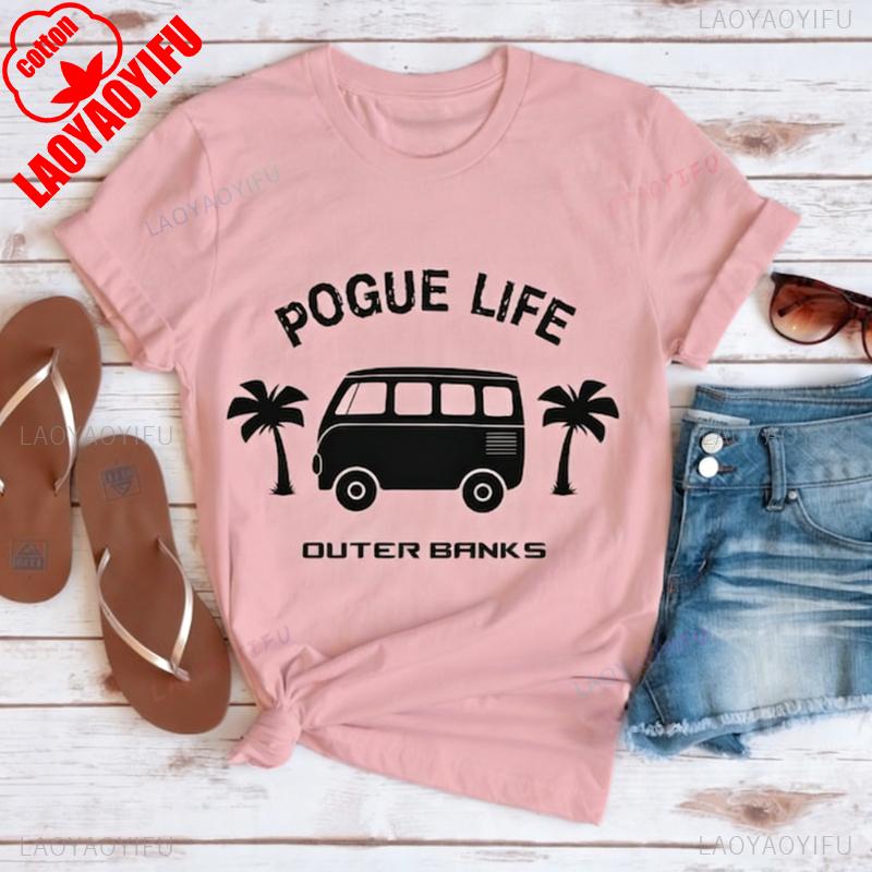 Pogue Life Outer Banks Surf Van OBX Lovers Gift Show Fans Unisex Shirt Allmatch Regular Short Sleeve Printed Tshirt Tops