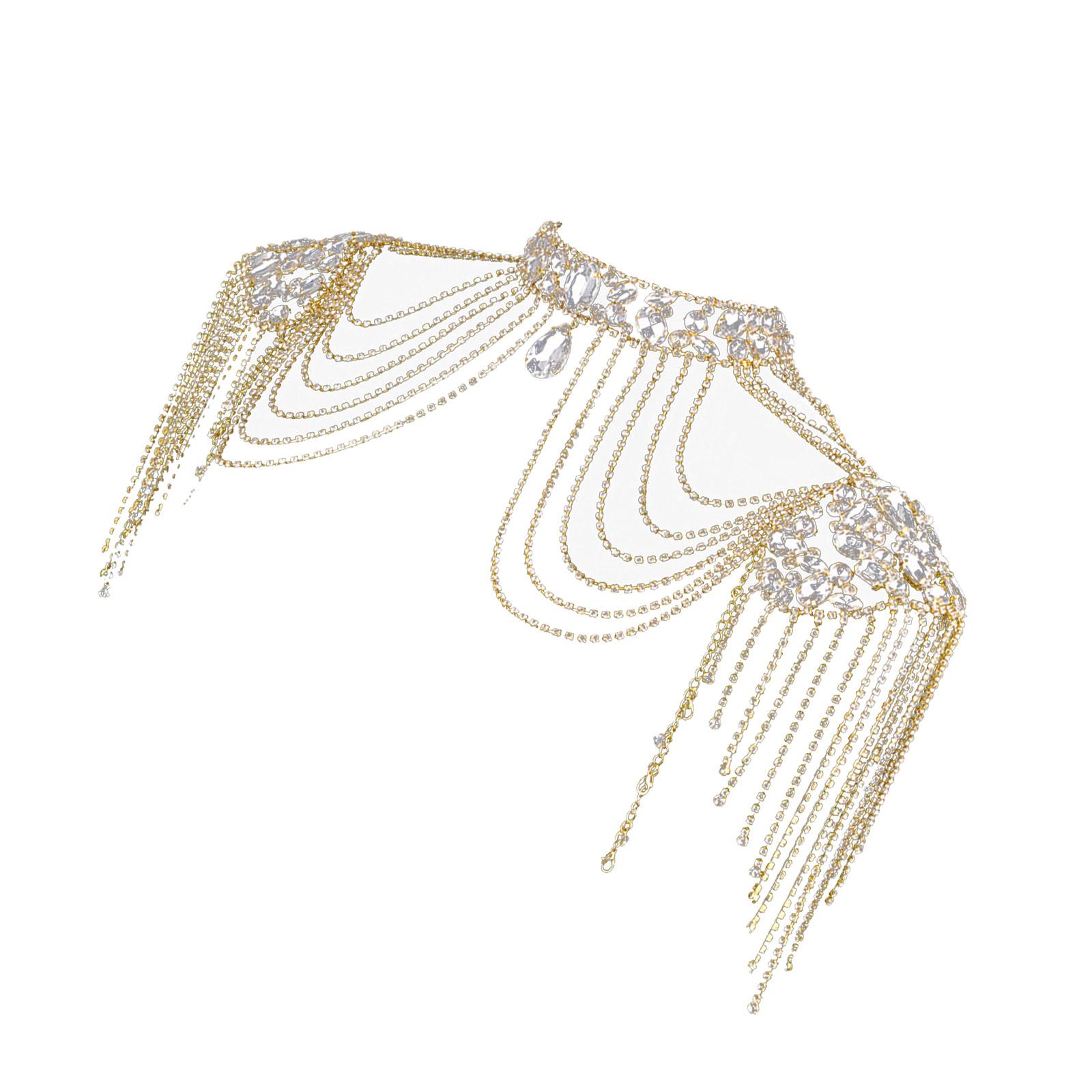 

Хрустальные кисточки браслет на плечо женский боди-арт многослойное плечо боди-арт плечевая цепочка ожерелье для любого случая золотой