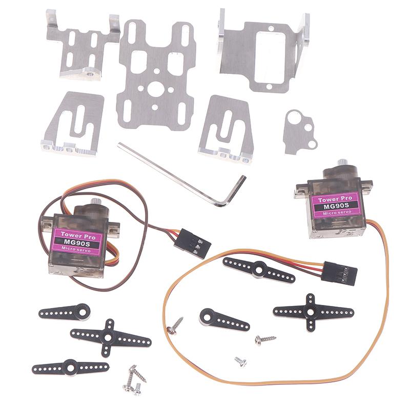 

1 комплект кронштейна подвісного підвісу з двома сервоприводами, 4,8-5 В постійного струму, штатив для панорамування/нахилу камери з 2 шт. рульових механізмів 9G для FPV дрона з головним трекером