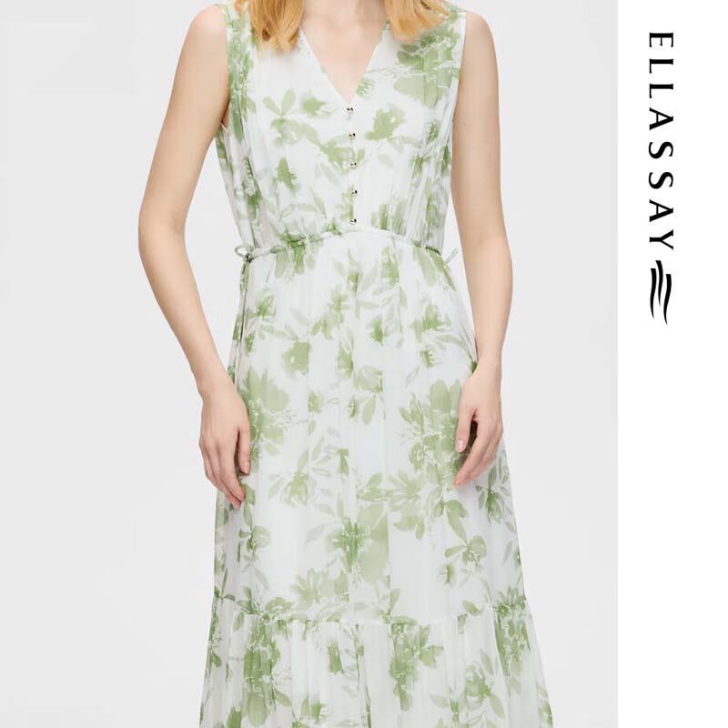 ELLASSAY Elegant Floral Mulberry Silk Midi Dress