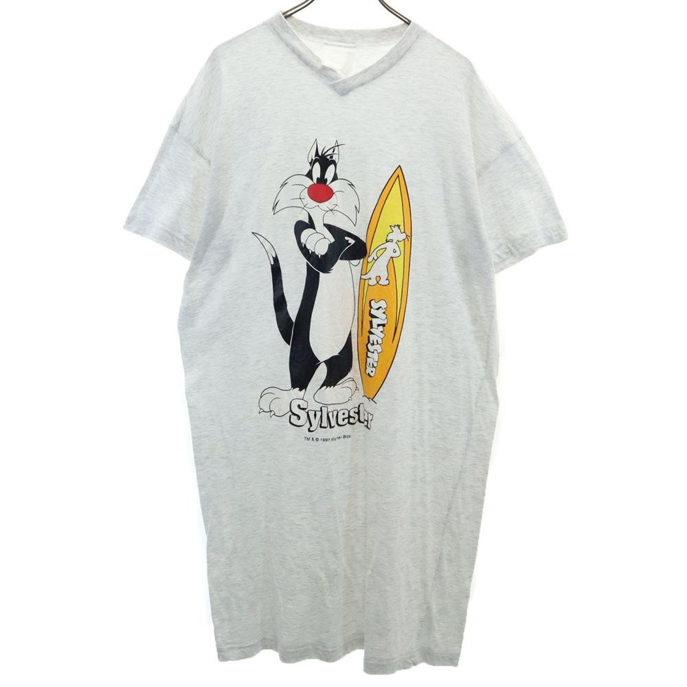 Warner Bros 90s Old Looney Tunes Sylvester Short sleeve T-shirt one piece Women Used