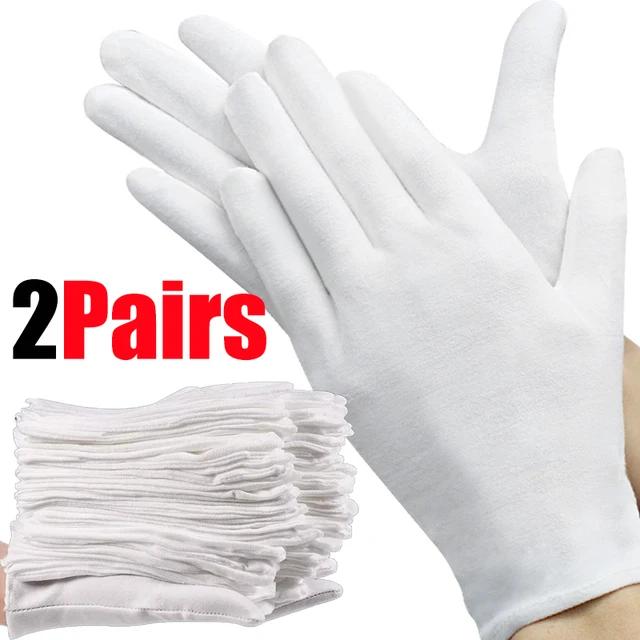 5 Paar weiße Baumwoll-Arbeitshandschuhe für trockene Hände, Handhabung von Folien, SPA-Handschuhe, zeremonielle hochelastische Handschuhe, Haushaltsreinigungswerkzeuge