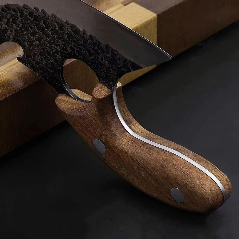 Multifunctional Knife Meat Cleaver Bone Cleaver Forging Knife Stainless Steel Kitchen Knife Cooking BBQ Carving Knife