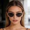 European and American triangular cat eye sunglasses trendy retro metal sunglasses high-end personalized women's sunglasses