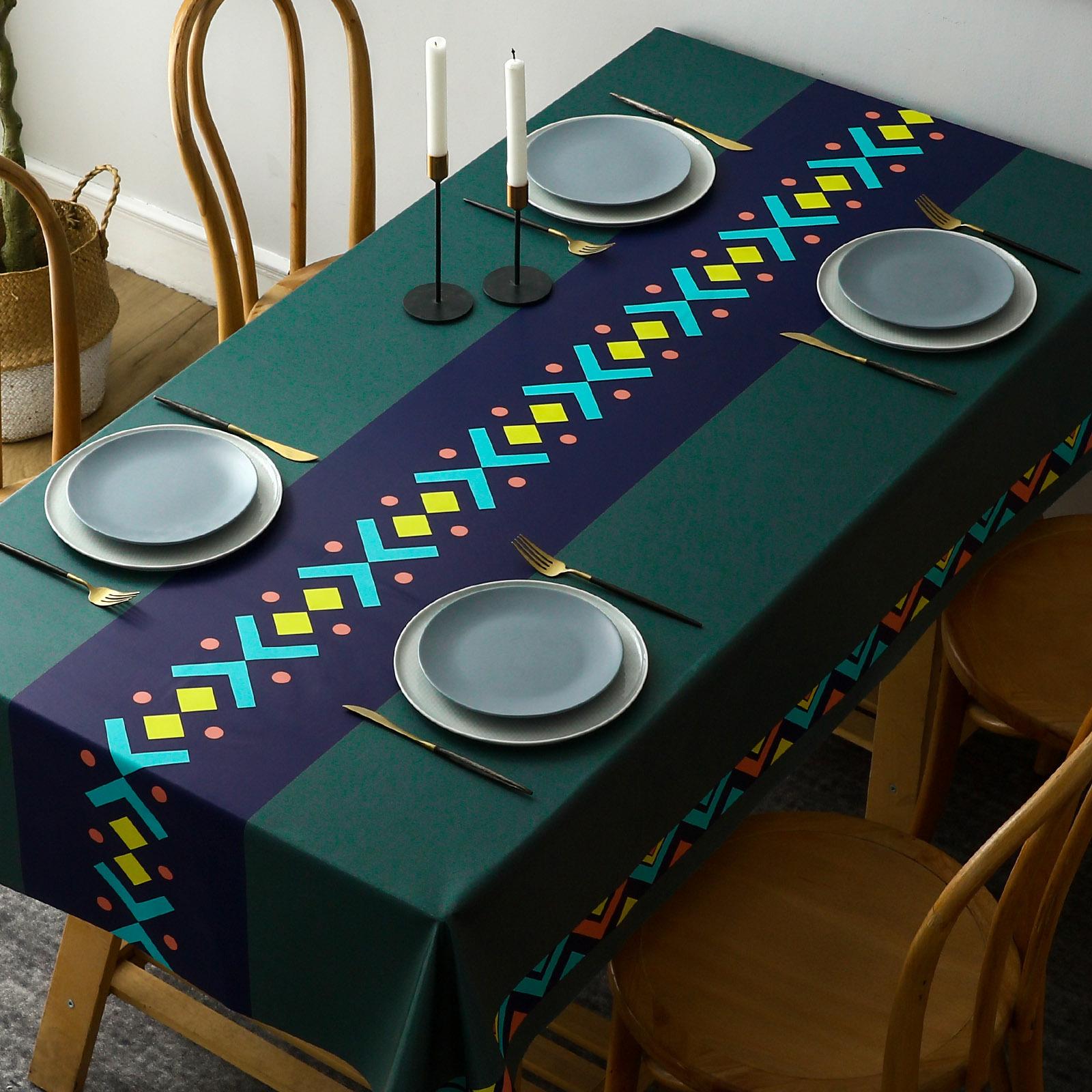 Европейский стиль ПВХ High Sense Водонепроницаемая и маслостойкая скатерть 120x180cm