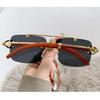 Unisex Randlose Quadratische Sonnenbrille Damen Herren Designer Marke Sonnenbrillen Weiblich Männlich Bunt Metall Spiegel Oculos De Sol