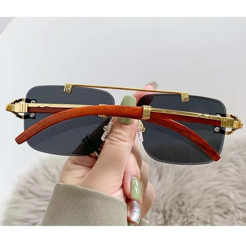 Unisex Randlose Quadratische Sonnenbrille Damen Herren Designer Marke Sonnenbrillen Weiblich Männlich Bunt Metall Spiegel Oculos De Sol