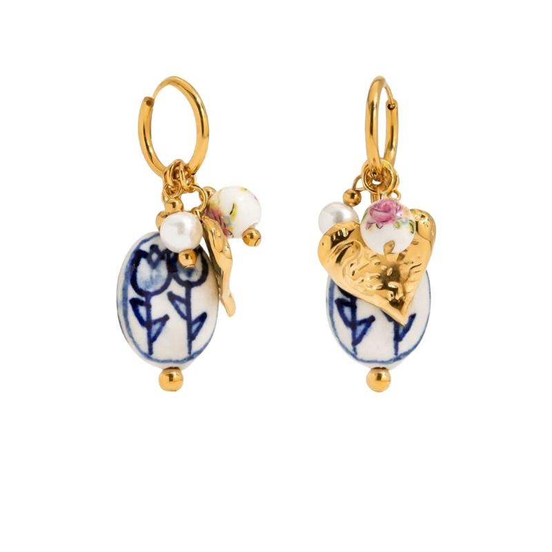 

Элегантные керамические серьги-подвески/ожерелье с цепочкой из нержавеющей стали, регулируемая длина для женщин, для повседневной носки