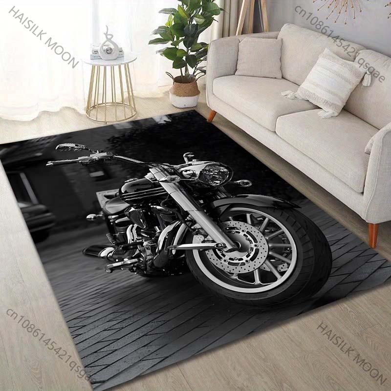 Multiple sizes Modern Motorcycle Pattern Carpet for Living Room Bedroom Sofa Home Decor Non-slip Floor Mat Luxury Gift