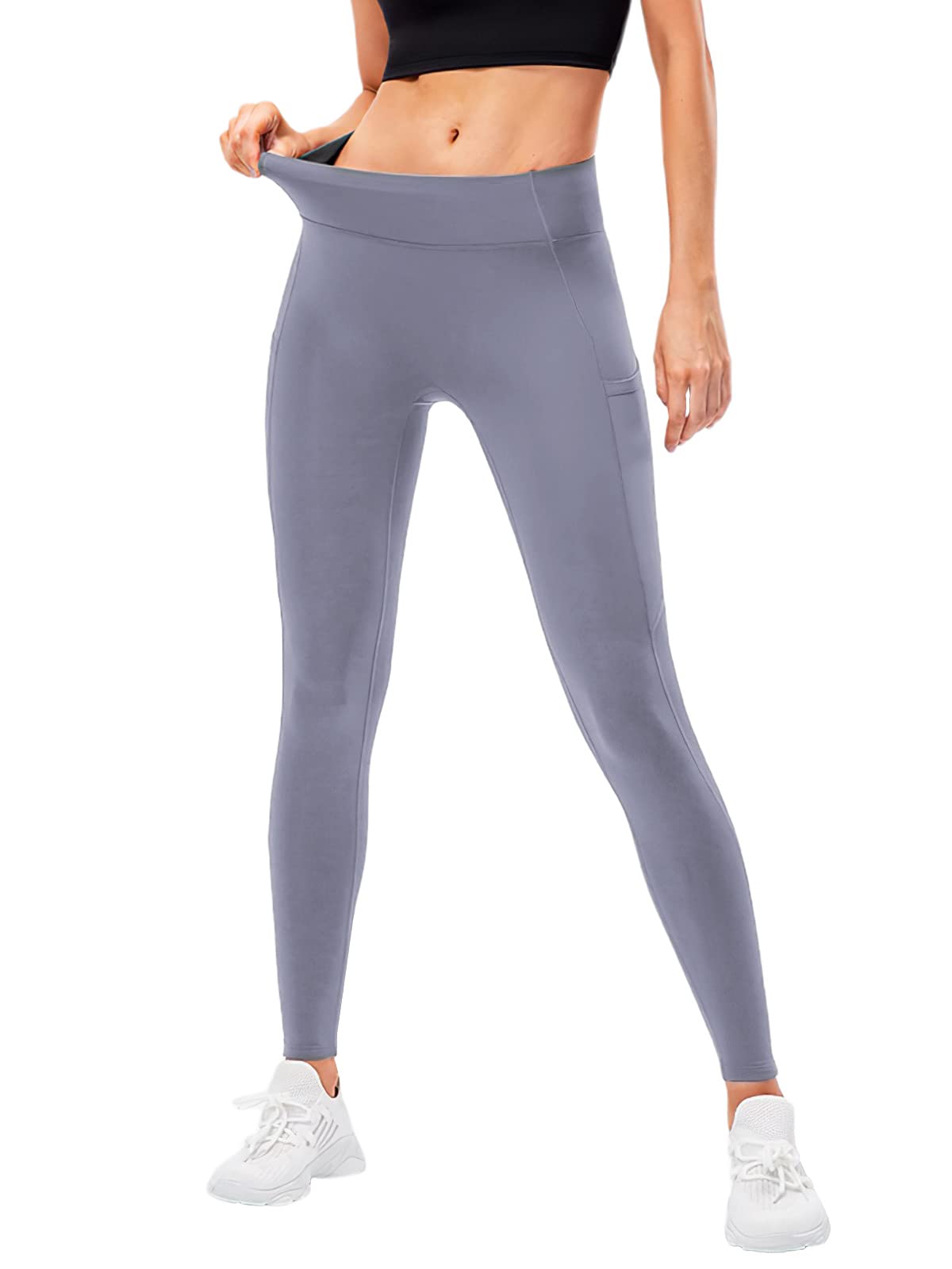 

VeroMan Sports Йога Размер Женские Флисовые Леггинсы, Брюки, Тепло Осень/Зима, ppi-lef33 (Грей, С.) серый