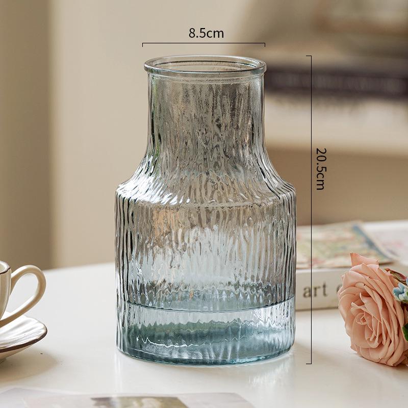 Nordic Cone-Shaped Transparent Glass Vase for Lucky Bamboo and Flowers