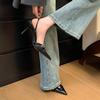 High-heeled bag head sandals summer temperament with skirt pointed fashion belt decorative stiletto shoes