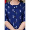Women's Casual Regular Sleeves Printed Blue Top Kurta Indian Pakistani Top Tunic VF-1898a