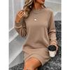 Rochie scurtă casual de modă pentru femei, cu imprimeu 3D și mânecă lungă