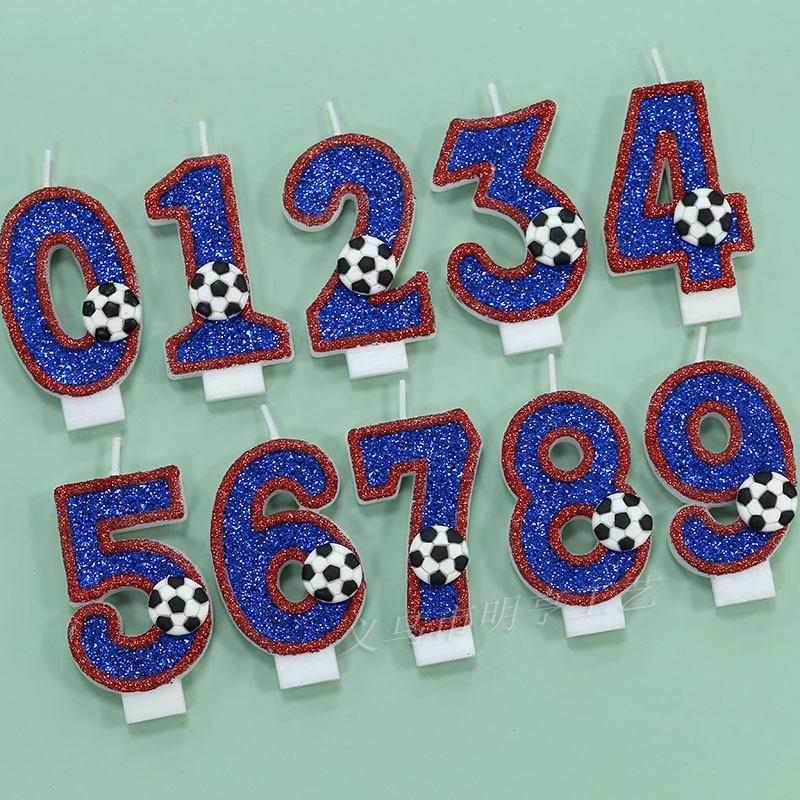 Football creative digital candle cake birthday decoration candle