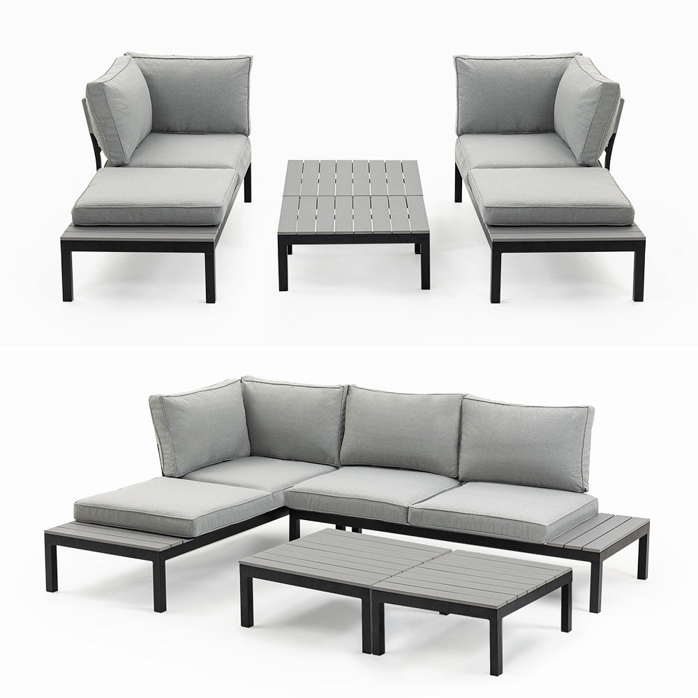 Outdoor Dining Sets Fortia 4 Pc Outdoor Furniture Setting Seater Lounge Chairs And Side Tables Outdoors Garden Patio