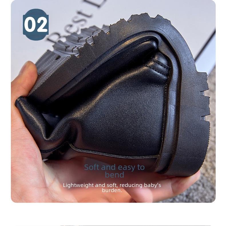 Koreanischer Stil Mädchen High-Top Martin Winterstiefel 2024: Samtgefütterte Kinder-Auftrittsschuhe