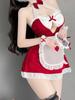 Women Sexy Lingerie Costume French Apron Maid Dress Cosplay Servant Lolita Hot Babydoll Dress Uniform Erotic Role Play Costume
