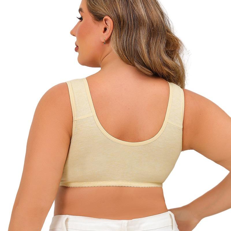 Women's Underwear Front Buckle Without Steel Ring Printing Bra Plus Size