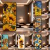 Sunflower Art V-Van G-Gogh For Samsung Galaxy A73,31,32,72,41,53,52,71,22,5G,Note,J7,8,9 Soft Black  Silicone Phone Case